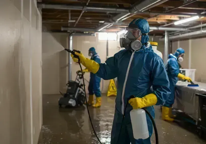 Basement Sanitization and Antimicrobial Treatment process in McComb, OH